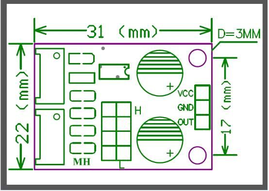 Puls en duty cycle generator 1Hz-200KHz module NE555 afmetingen